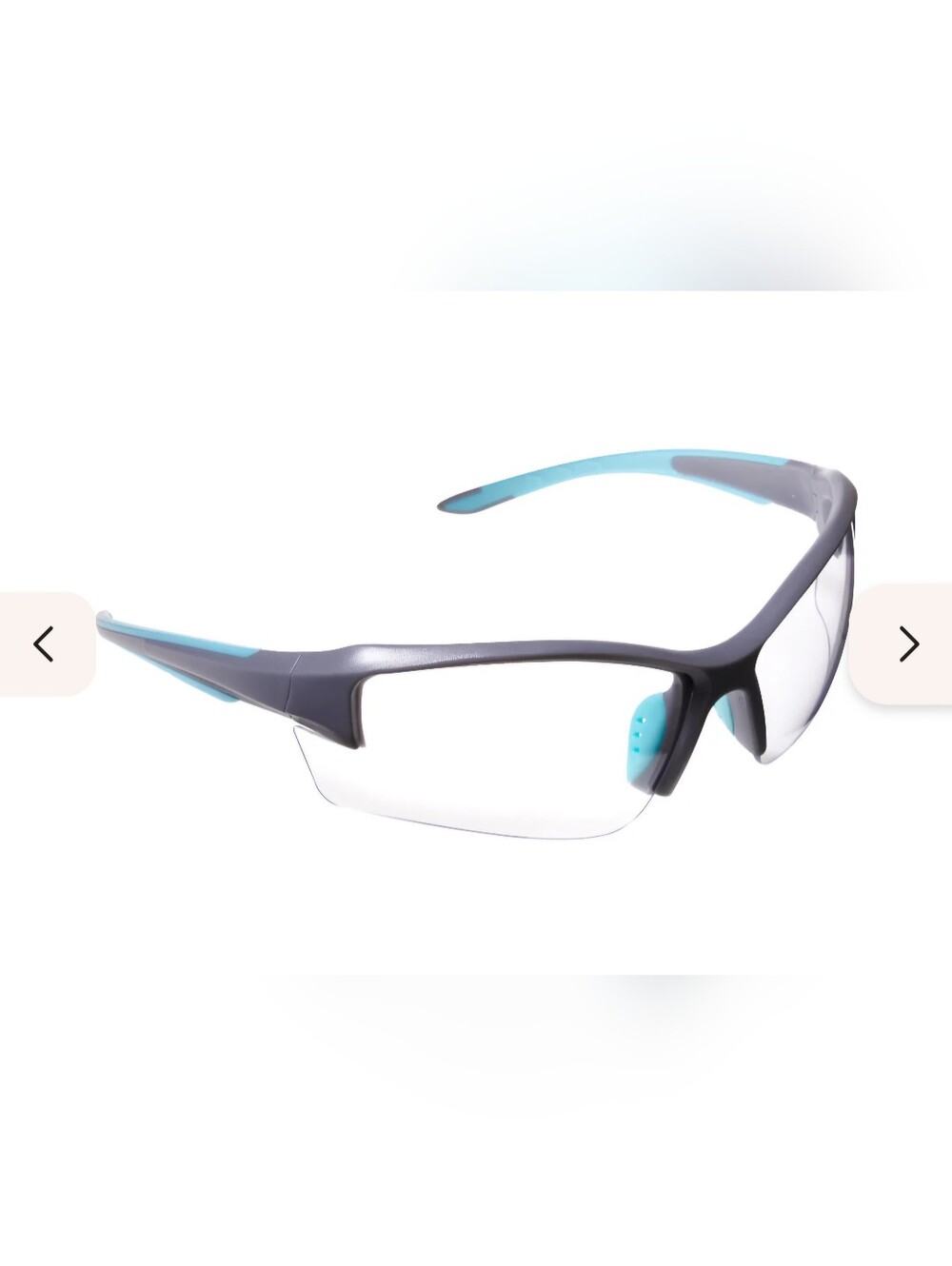 Girls With Guns Shooting  Safety Glasses in Gray + Light Blue. Clear Lenses